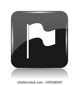 Flag icon. Internet button on white background.