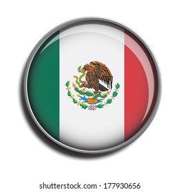 Flag Icon Web Button Mexico Isolated Stock Illustration 177930656 ...