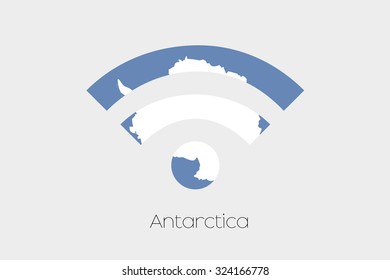 A Flag Illustration Inside A Networking Icon Of The Country Of Antartica