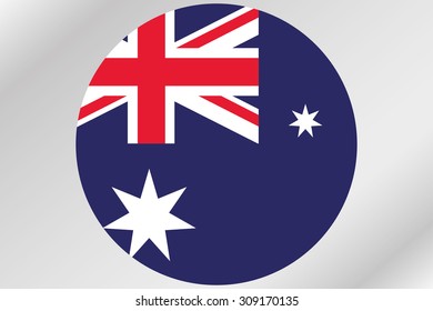 A Flag Illustration Within A Circle Of The Country Of  Australia