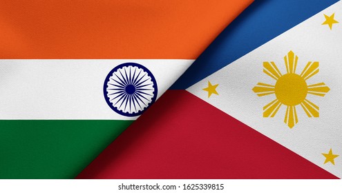 Two States Flags India Philippines High Stock Illustration 1752673832 ...