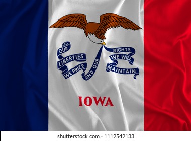 Flag Of Iowa Background, Hawkeye State, 3D Illustration