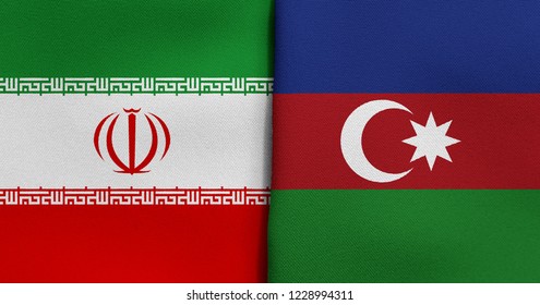 Flag Of Iran And Azerbaijan