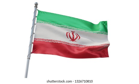 Iran Flag Waving On White Background Stock Photo (Edit Now) 491345407