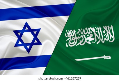 Flag Of Israel And Flag Of Saudi Arabia (3d Illustration)