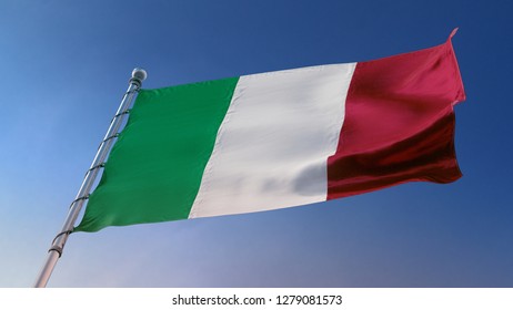Flag Italy IT 3d rendering