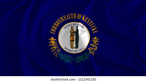 Flag Of Kentucky Background, Bluegrass State, 3D Illustration