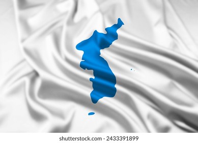 The Flag of Korean Unity with a Ripple Effect