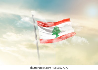Flag Of Lebanon - 3D Render