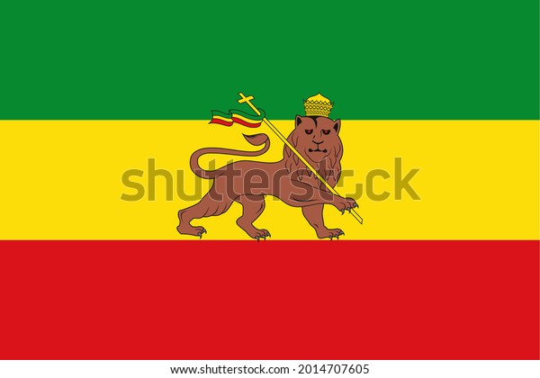 The Flag With The Lion Of Judah. It Remains Popular With The Rastafari Movement And People Loyal To Haile Selassie
