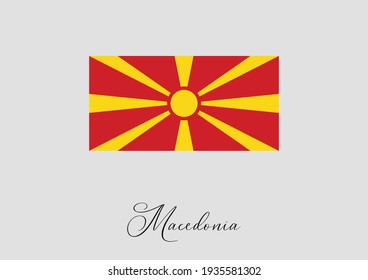 Flag of Macedonia and handwritten name of the country.