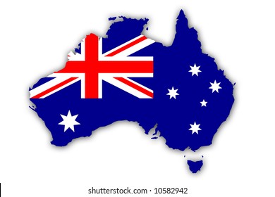 3d Isometric Map Australia National Flag Stock Vector (Royalty Free ...