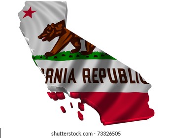 Flag and map of California