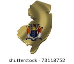 Flag and map of New Jersey