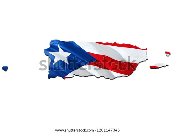 Flag Map Puerto Rico 3d Rendering Stock Illustration 1201147345