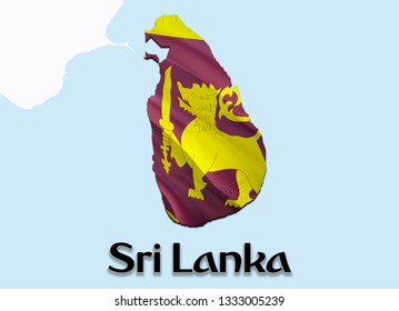Flag Map Sri Lanka 3d Rendering Stock Illustration 1333005239 ...