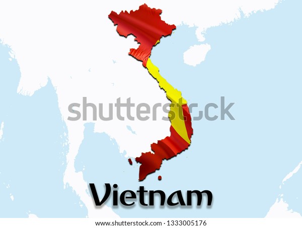 Flag Map Vietnam 3d Rendering Vietnam のイラスト素材