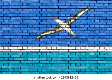 Flag Of Midway Atoll Painted On Brick Wall