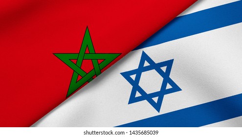 Flag Of Morocco And Israel