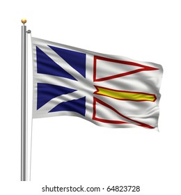 Flag Newfoundland Labrador Flag Pole Waving Stock Illustration 64823728 ...