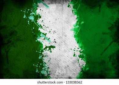 Flag of nigeria, image is overlaying a grungy texture.
