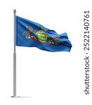 Flag of Pennsylvania isolated on white background. US state. 3d-rendering