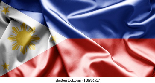 Waving Detailed National Country Flag Philippines Stock Photo (Edit Now ...