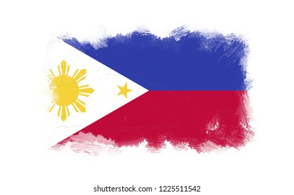 Flag Philippines Brush Stroke Background Stock Illustration 1225511542