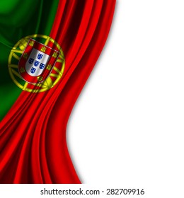 Flag Of Portugal On White Background