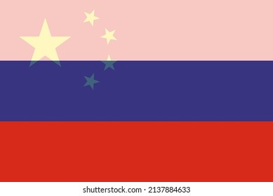 Flag Of Russia And China In A Digital Composite - New Cold War Alliance Forming In 2022