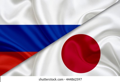 Flag Of Russia And Flag Of Japan