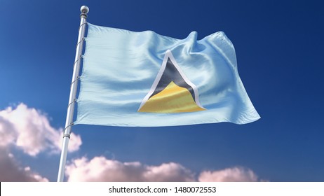 Flag Saint Lucia 3d rendering
