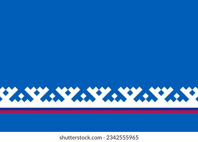 flag of Samoyedic peoples Forest Nenets. flag representing ethnic group or culture, regional authorities. no flagpole. Plane design, layout
