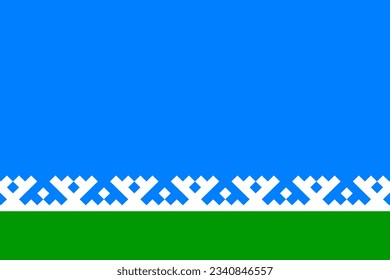 flag of Samoyedic peoples Nenets. flag representing ethnic group or culture, regional authorities. no flagpole. Plane design, layout