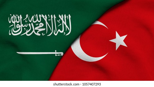 Flag Of Saudi Arabia And Turkey