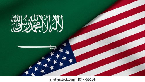 Flag Of Saudi Arabia And USA