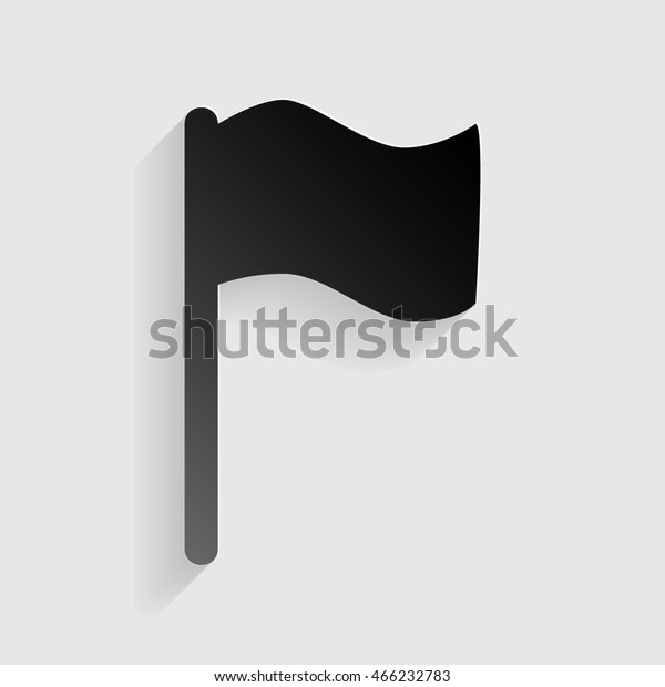 Flag Sign Illustration Black Paper Shadow Stock Illustration 466232783 ...