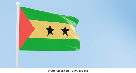 São Tomé and Príncipe flag of silk-3D illustration. 3d render. - Powered by Shutterstock