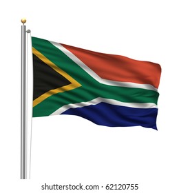 South African Flag On Pole Images, Stock Photos & Vectors | Shutterstock