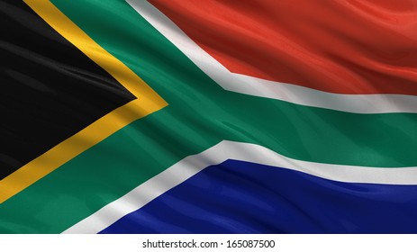 Flag of South Africa waving in the wind