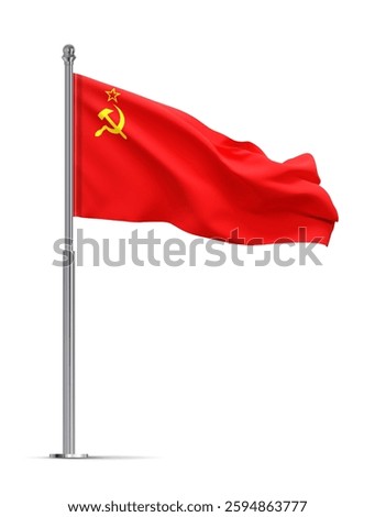 Flag of the Soviet Union isolated on white background. 3d-rendering