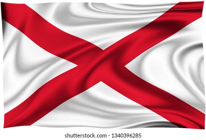 Flag Of ST. PATRICK SALTIRE IRISH Location Of England Isolated On A White Background With Clipping Path