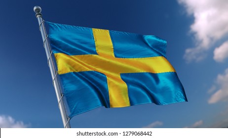 Flag Sweden SE 3d rendering