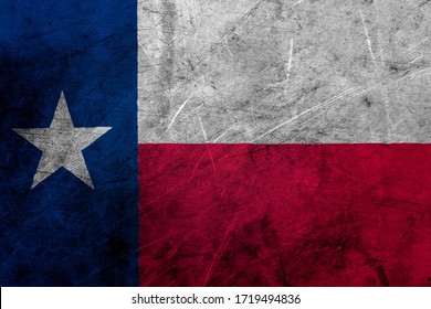 Flag Of Texas, USA, On A Grunge Metal Texture