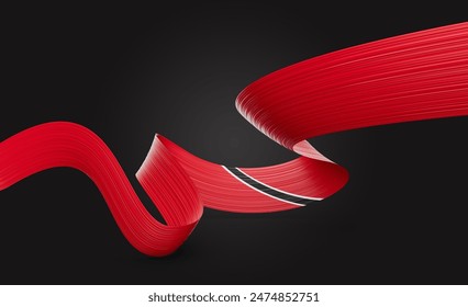 Flag Of Trinidad And Tobago Waving Ribbon Flag Isolated On Black Background 3d Illustration - Powered by Shutterstock