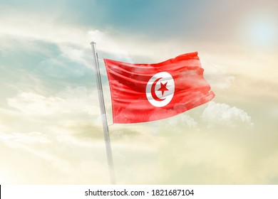 flag of Tunisia - 3D render - Powered by Shutterstock