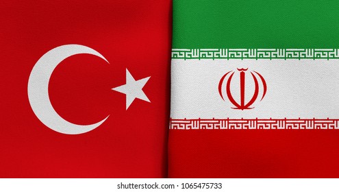 Flag Of Turkey And Iran