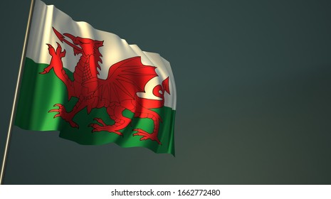 Flag. Uk Flag. 3d Rendering Of United Kingdom Flagfole Background.
England, Ireland, Northern Ireland, Scotland, Wales Flags.