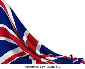 Flag of the United Kingdom moved to make room on  white background