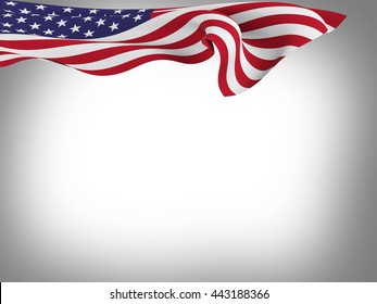 Flag of the United States waving in the sky,on an abstract background-3D rendering